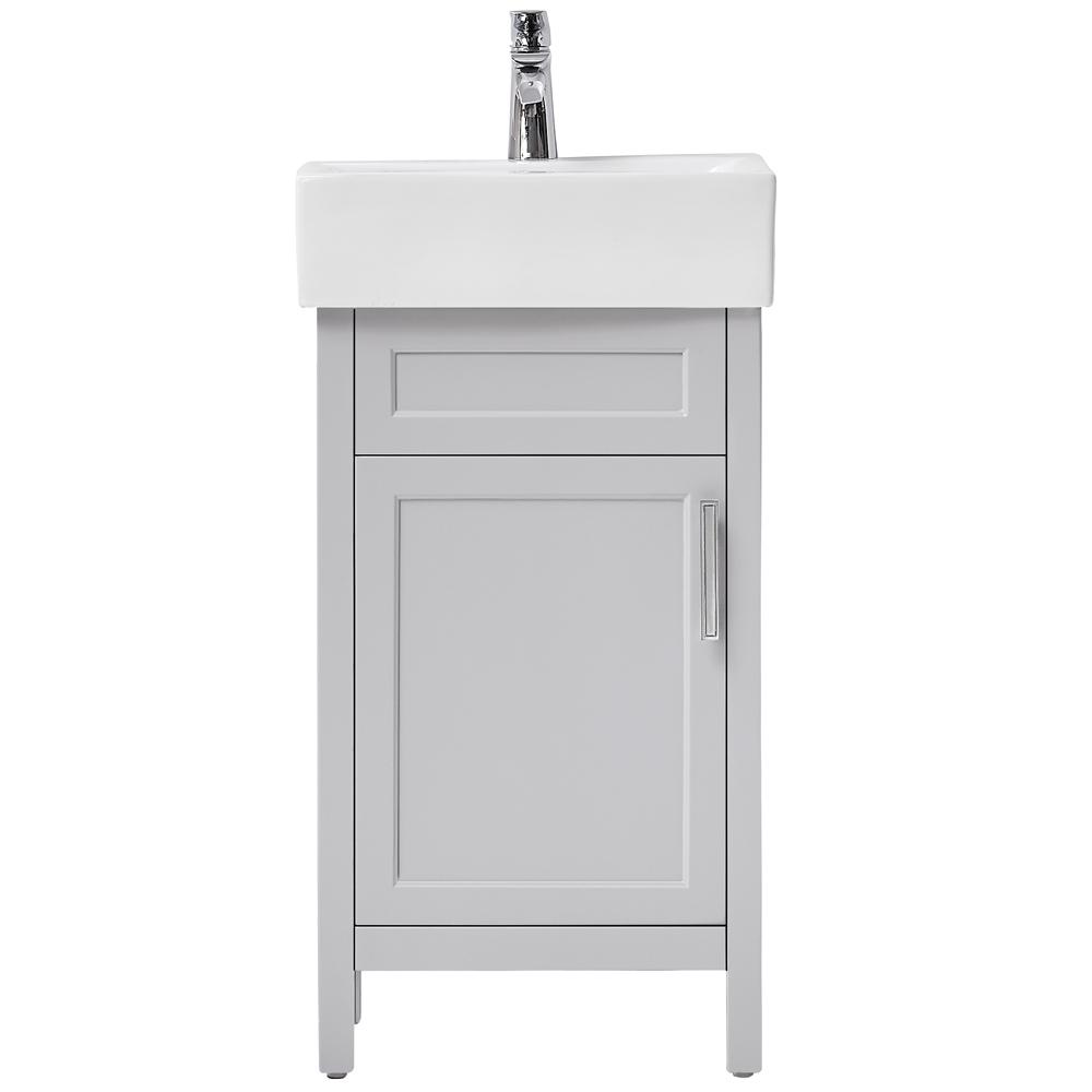 Arvesen 18 In W X 12 In D Vanity In Dove Grey With Ceramic Vanity Top In White With White Sink