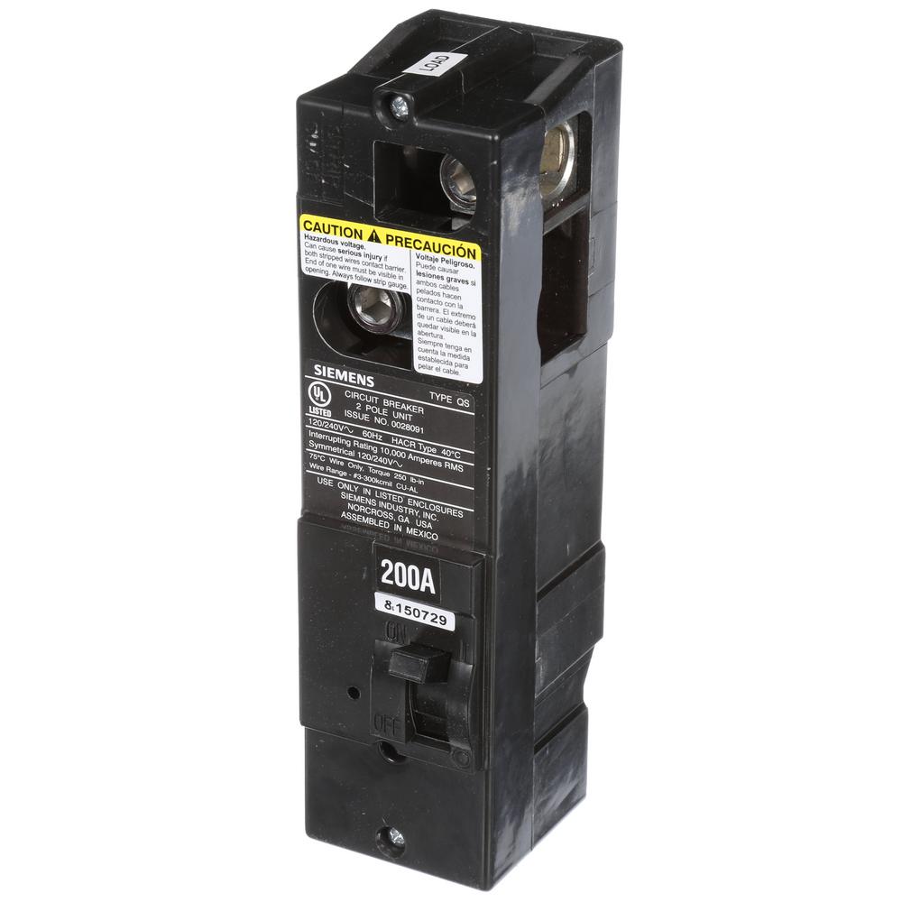 SIEMENS QR22B200 2 Pole 200 Amp QR2 Circuit Breaker New No Box
