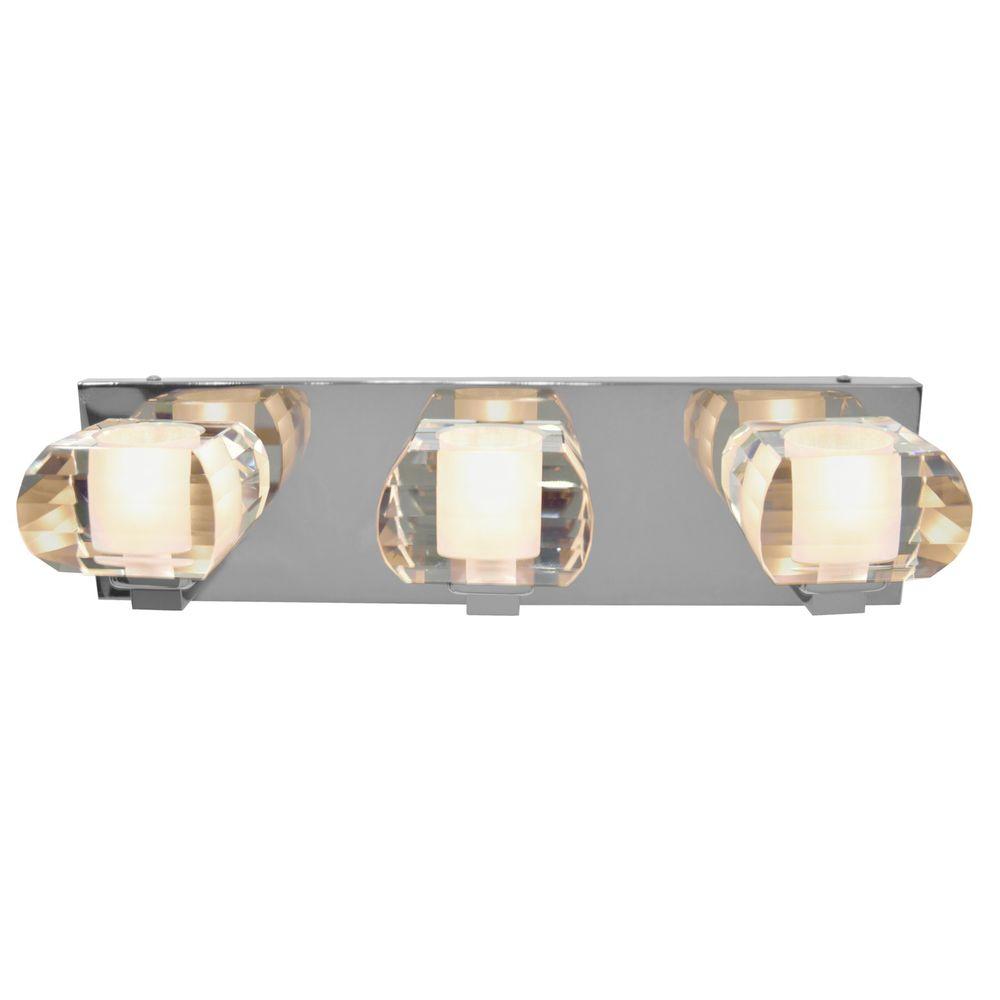 Decor Living Nine Collection 3Light Chrome Wall Vanity Light142WV
