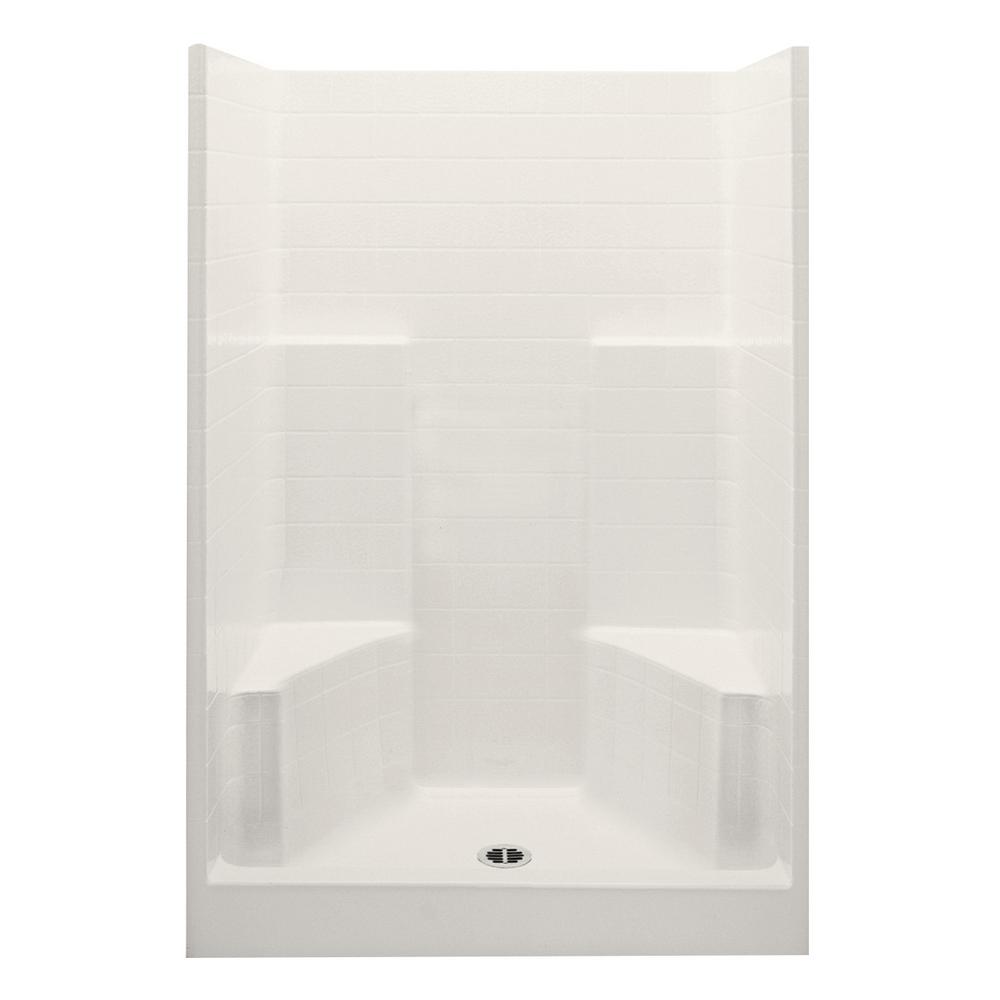 Aquatic Everyday 48 In X 35 In X 79 In 1 Piece Shower Stall With 2 