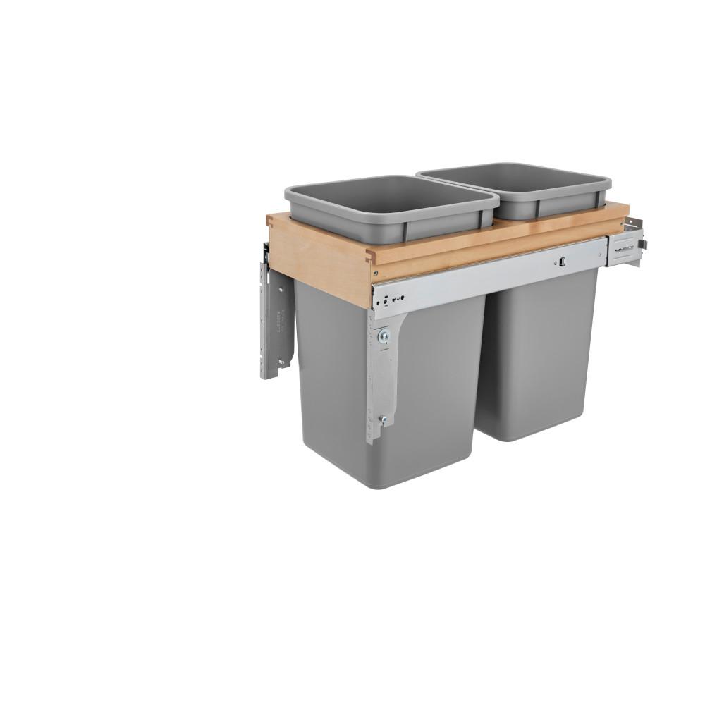Rev A Shelf Double 27 Qt Pull Out Top Mount Maple And Silver