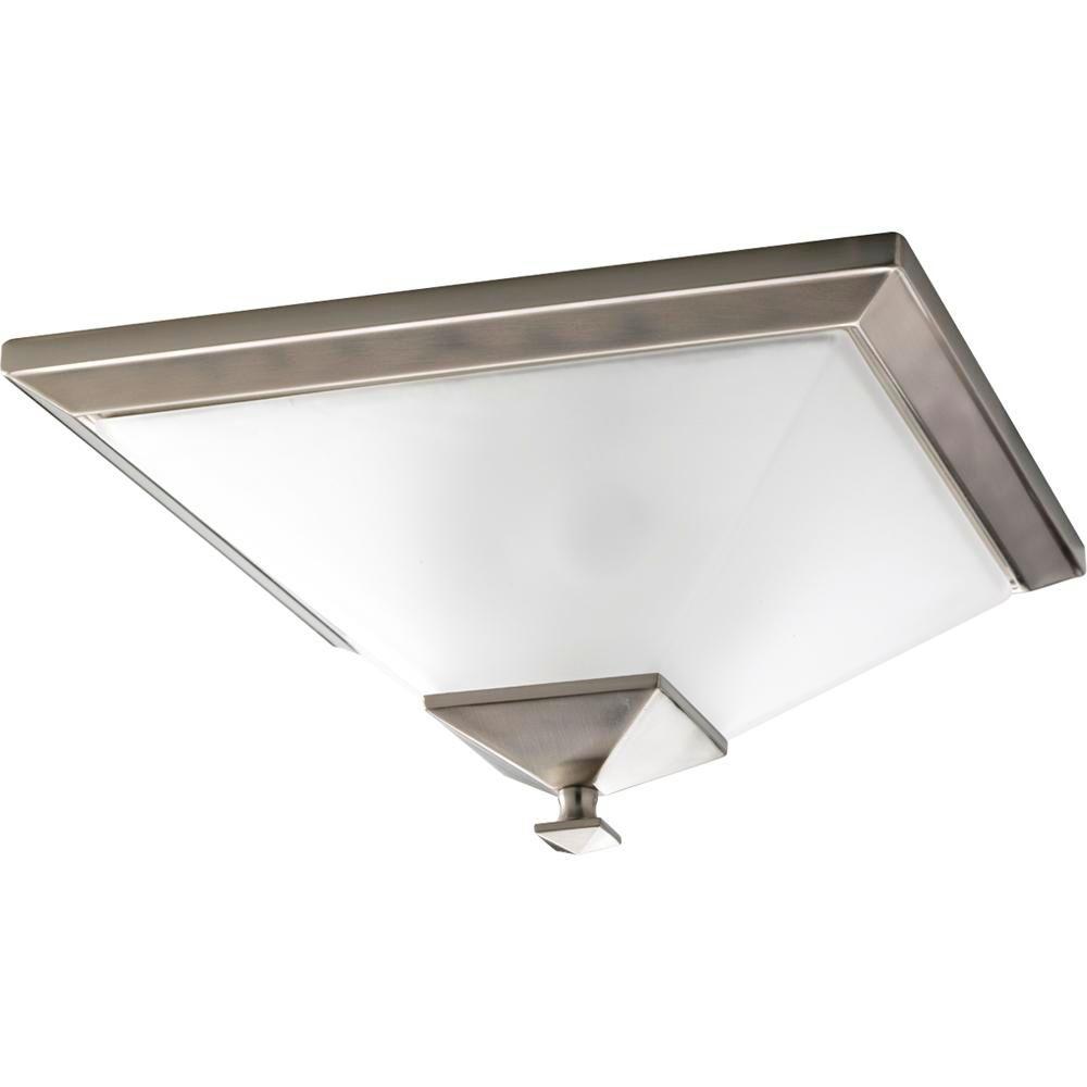 Progress Lighting North Park 2 Light Brushed Nickel Flushmount P3852 Progress Lighting North Park 2 Light Brushed Nickel Flushmount