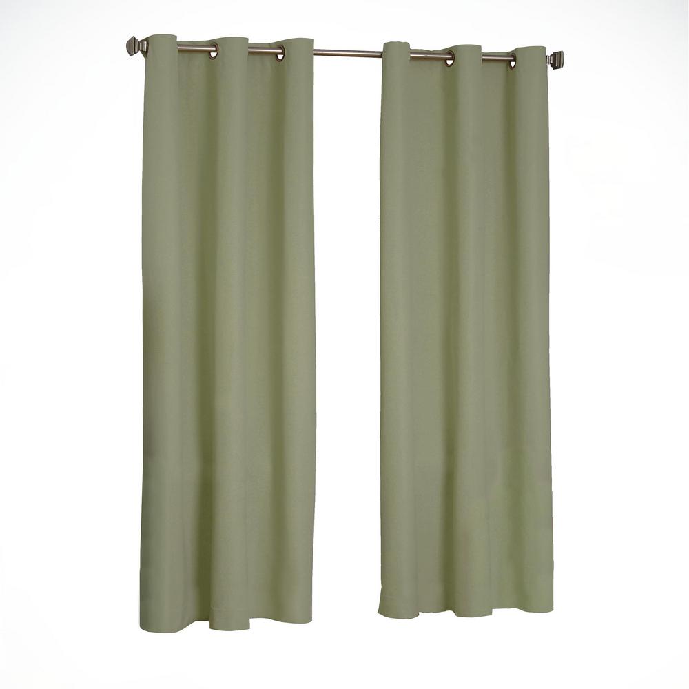 Eclipse Microfiber Blackout Window Curtain Panel In Moss 42 In