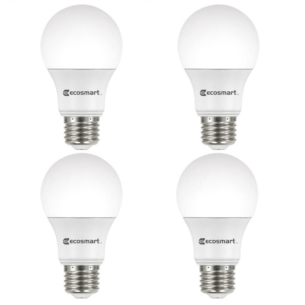 60-Watt Equivalent A19 Non-Dimmable CEC LED Light Bulb Daylight (4-Pack)