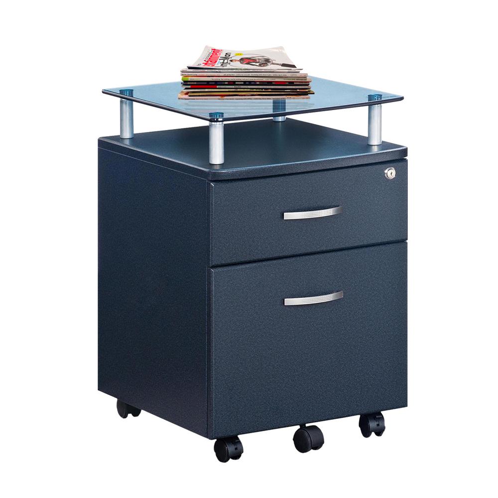 Techni Mobili Graphite Rolling File Cabinet With Gl Top Rta S06 Techni Mobili Graphite Rolling File Cabinet With Gl Top Rta S06