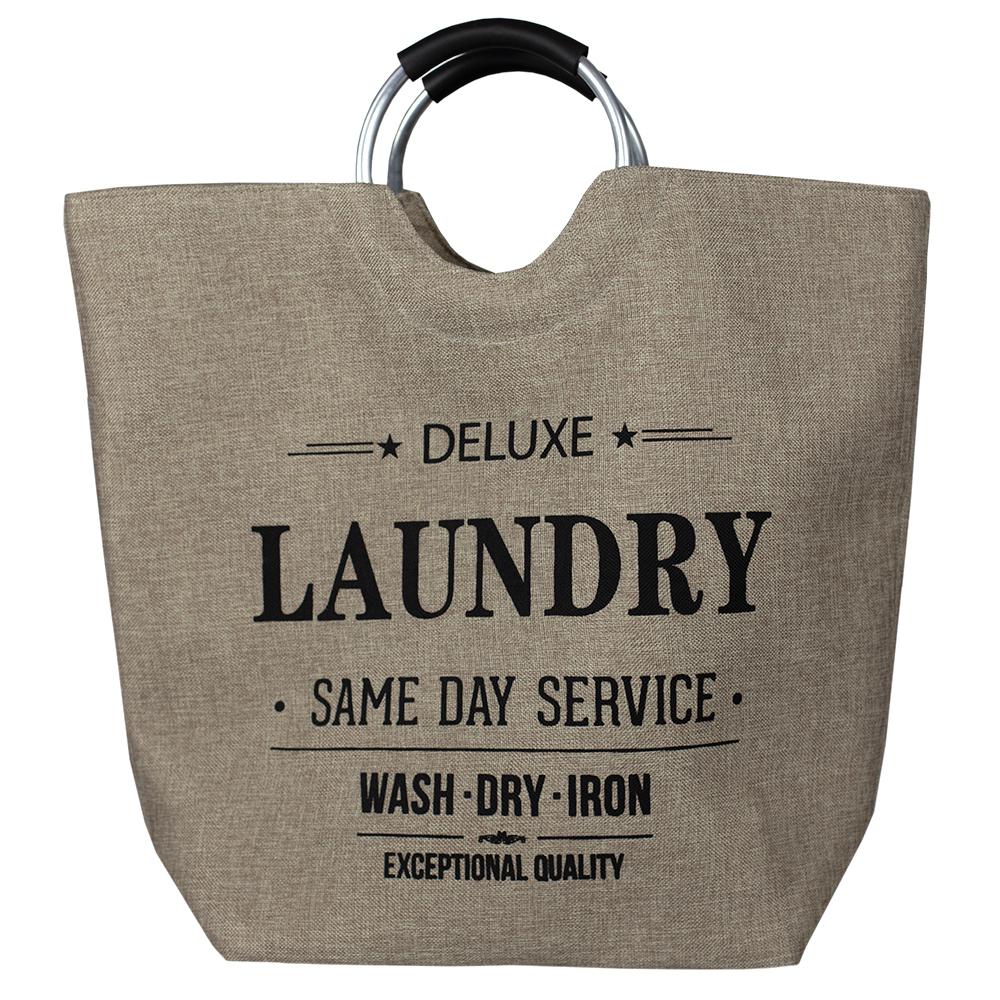 Ivory Canvas Deluxe Laundry Hamper Tote with Soft Grip HandlesHDC59478