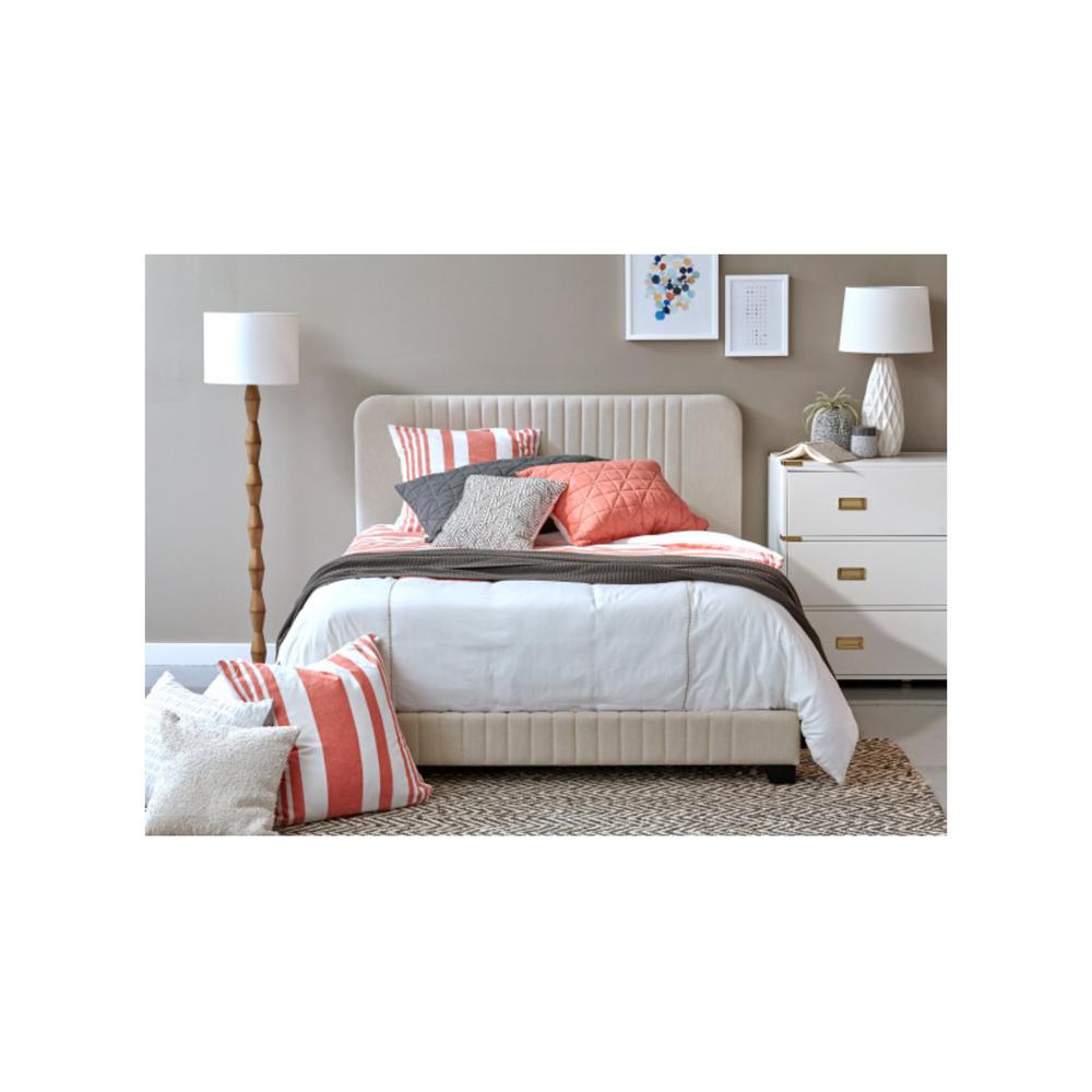 All In One Beige King Bed With Channeled Headboard And Footboard Ds All In One Beige King Bed With Channeled Headboard And Footboard