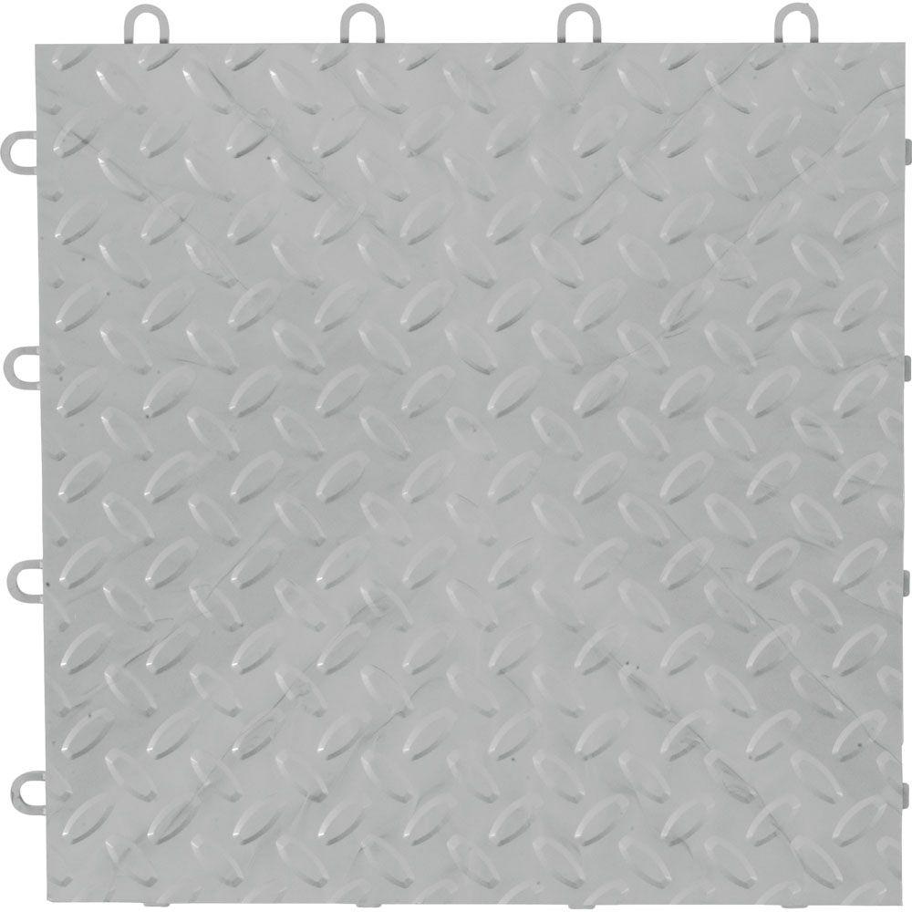 Gladiator 1 Ft X 1 Ft Silver Polypropylene Garage Flooring Tile