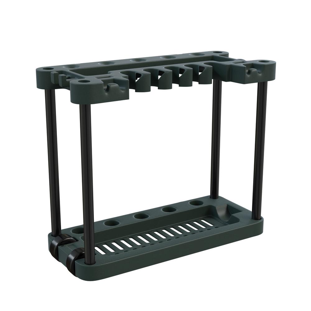 Stalwart 13.75 in. x 29 in. x 34 in. 2-Tier 40 Tool Rolling Garden Tool Storage Rack Tower-M220006 - The Home Depot