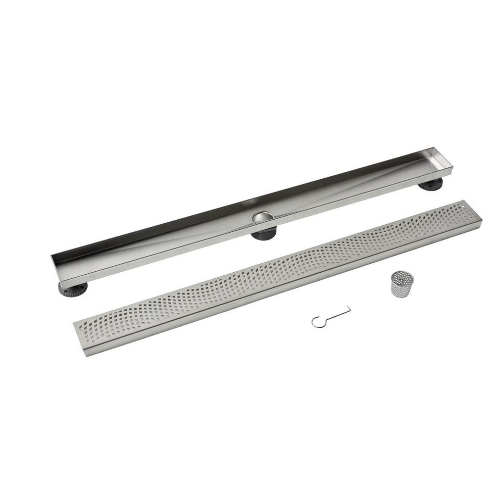 Oatey Designline 36 in. Stainless Steel Linear Drain Wave GrateDLS4360