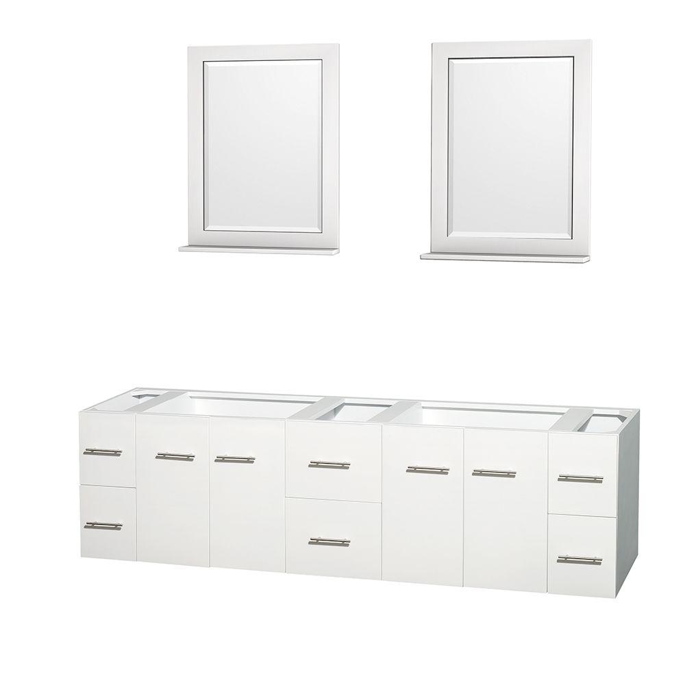 Wyndham Collection Centra 79 In Double Vanity Cabinet With 24 Wyndham Collection Centra 79 In Double Vanity Cabinet With 24 Mirrors White