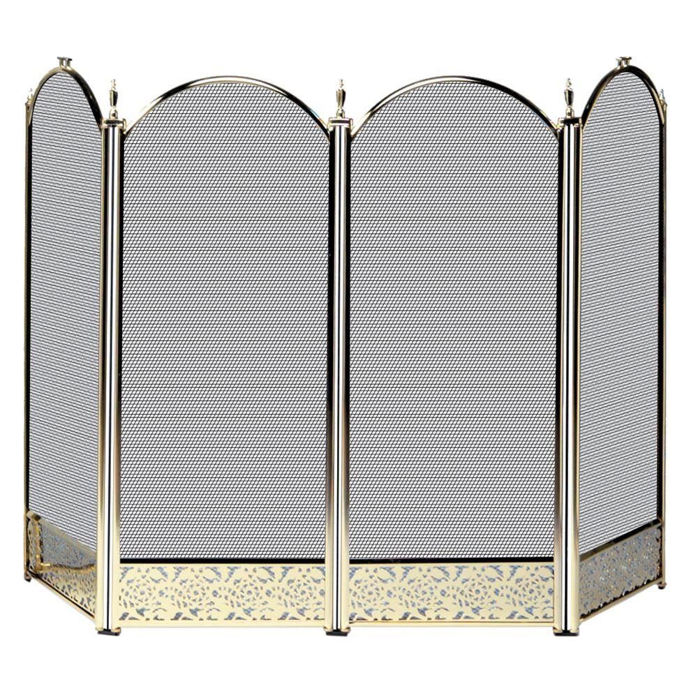 Uniflame Antique Brass Finish 52 In W 4 Panel Fireplace Screen With Decorative Filigree S 4645 The Home Depot - Fireplace Screen Repair Kit Uniflame Antique Brass Finish 52 In W 4 Panel Fireplace Screen With Decorative Filigree S 4645 The Home Depot - Fireplace Screen Repair Kit