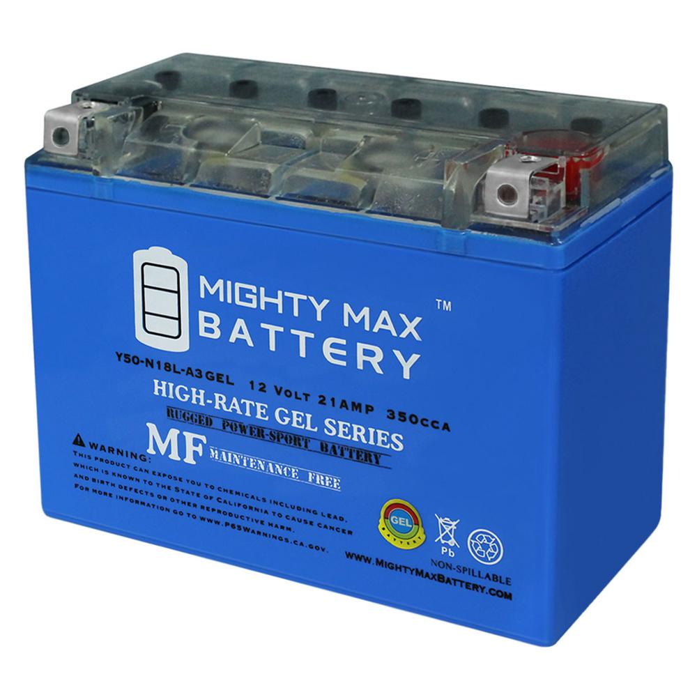 MIGHTY MAX BATTERY 12-Volt 21 AH 350 CCA GEL Rechargeable Sealed Lead ...