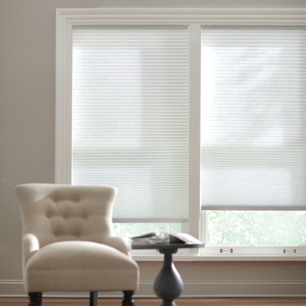 Home Decorators Collection Blinds & Shades Cut-to-Width Snow Drift 9/16 in. Cordless Light Filtering Cellular Shade - 29 in. W x 72 in. L 10793478630271