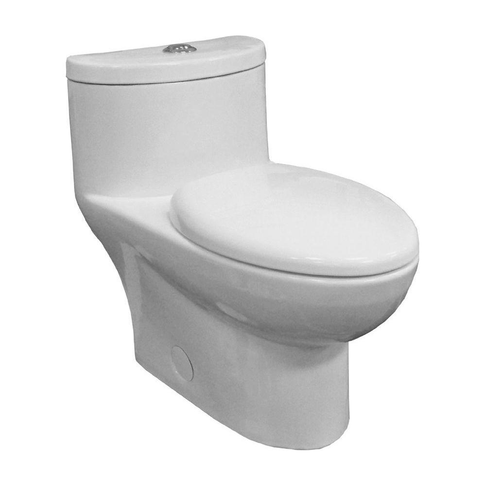 American Standard Tofino Complete 1 Piece 1 1 Gpf Dual Flush Elongated Toilet In White With Slow Close Seat 2996c206 020 The Home Depot