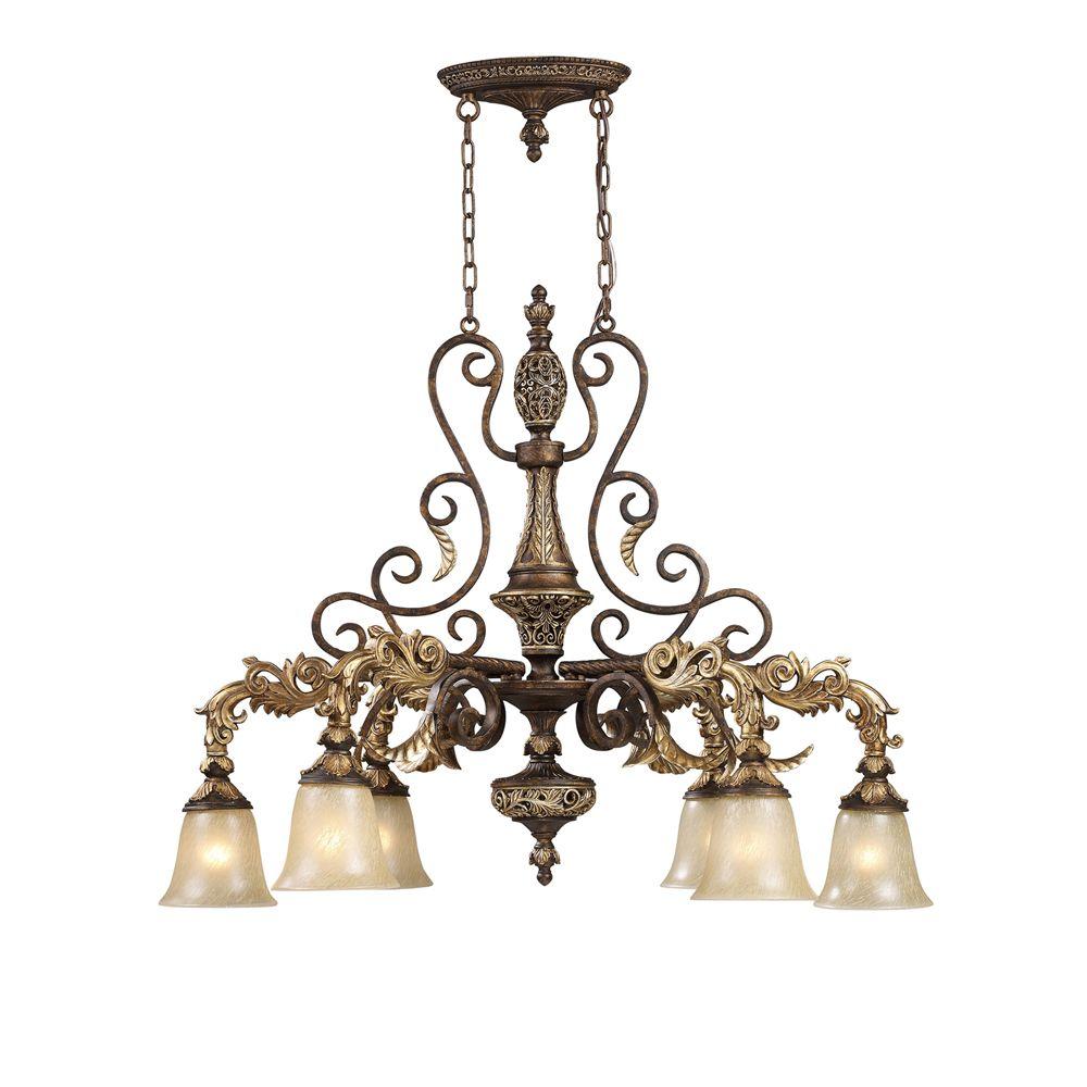 Titan Lighting Tiffany Buckingham 6Light Vintage Antique Chandelier