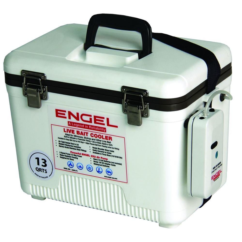 Engel 13 Qt. Livebait Cooler with Aerator in White29450036 The Home