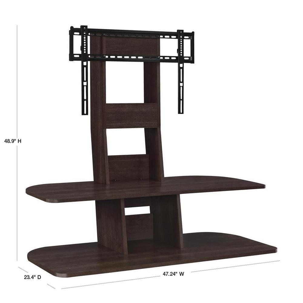 Ameriwood Park 47 In Espresso Particle Board Pedestal Tv Stand Fits Tvs Up To 65 In With Flat Screen Mount Hd70458 The Home Depot