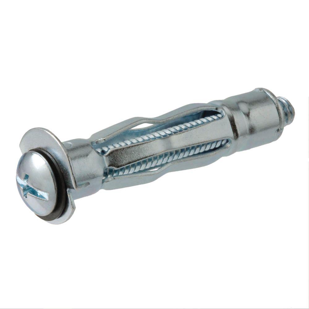 5 Pieces 6 32 X 1 2 In Zinc Plated Hollow Wall Anchor With Truss 5 Pieces 6 32 X 1 2 In Zinc Plated Hollow Wall Anchor With Truss Head Combo Drive 803792 The Home Depot
