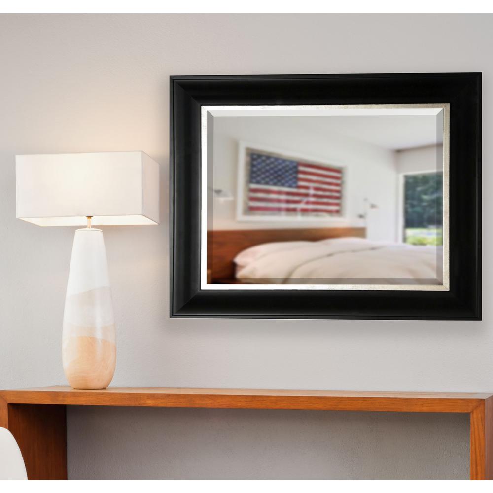 Deco Mirror 32 in. L x 20 in. W Metro Beaded Mirror in Silver1204