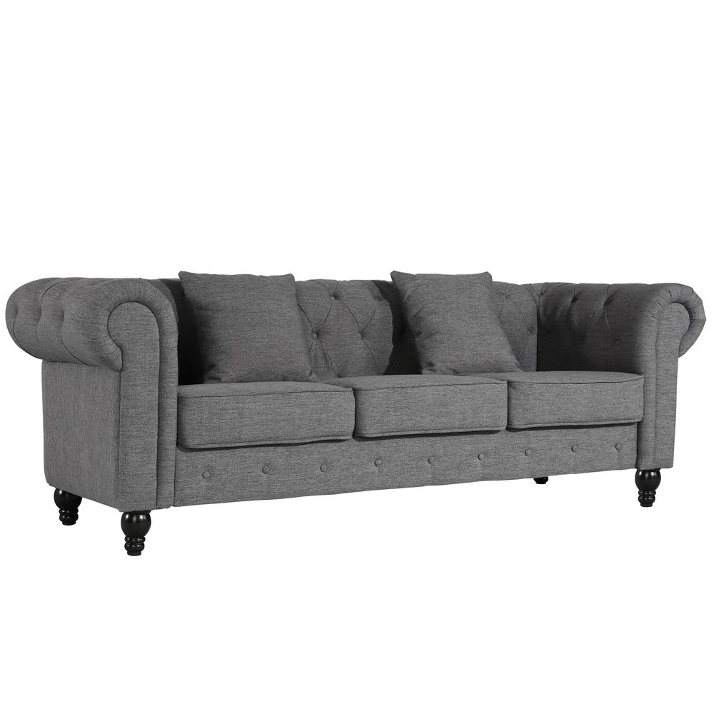 Poly And Bark Hendrick Chesterfield Sofa In Gray Hd 344 Gry The Poly And Bark Hendrick Chesterfield Sofa In Gray