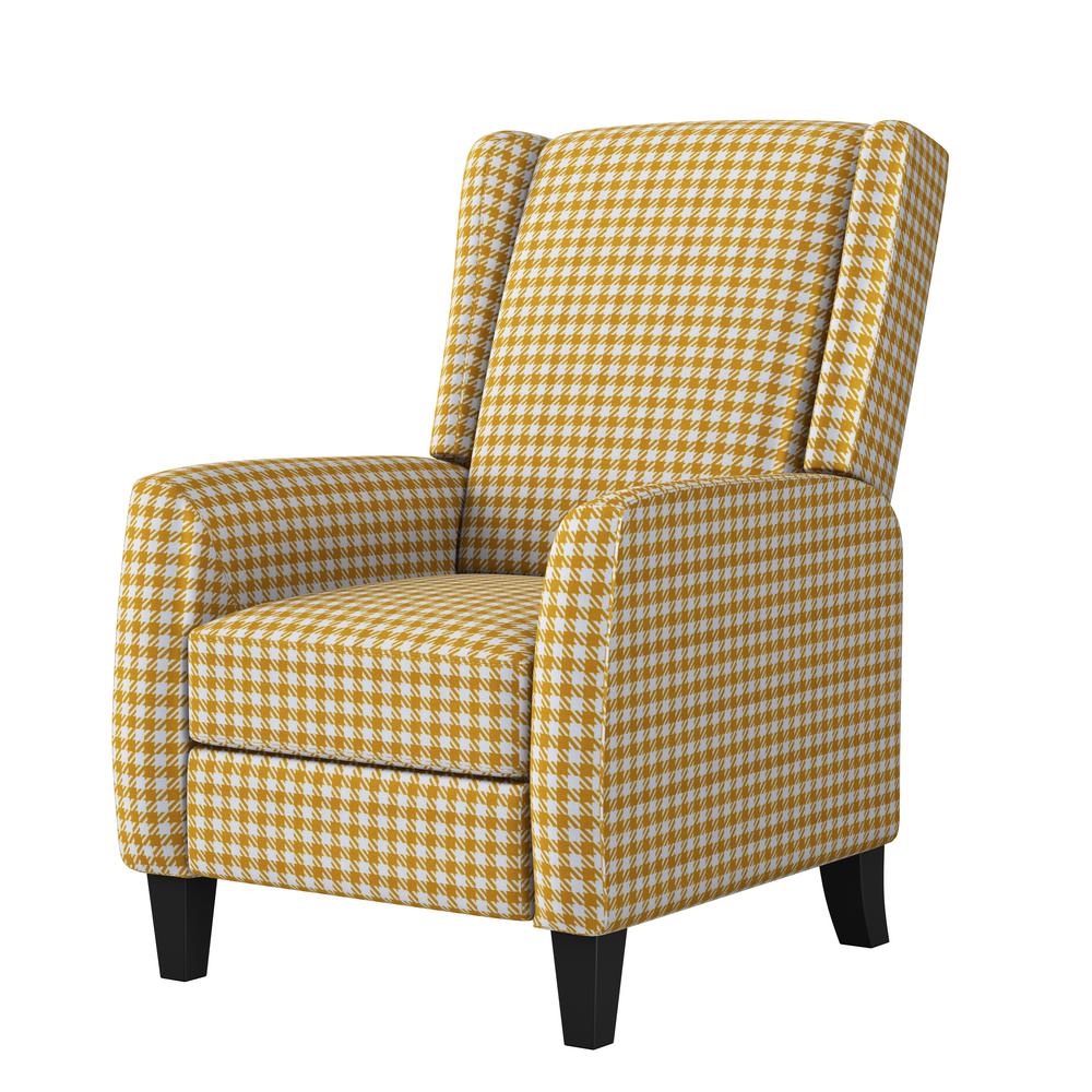 ProLounger Push Back Recliner Chair in Mustard Yellow Houndstooth