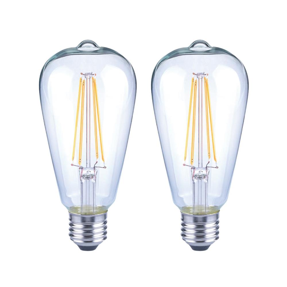 40 Watt Equivalent St19 Antique Edison Dimmable Clear Glass Filament Vintage Style Led Light Bulb Soft White 2 Pack