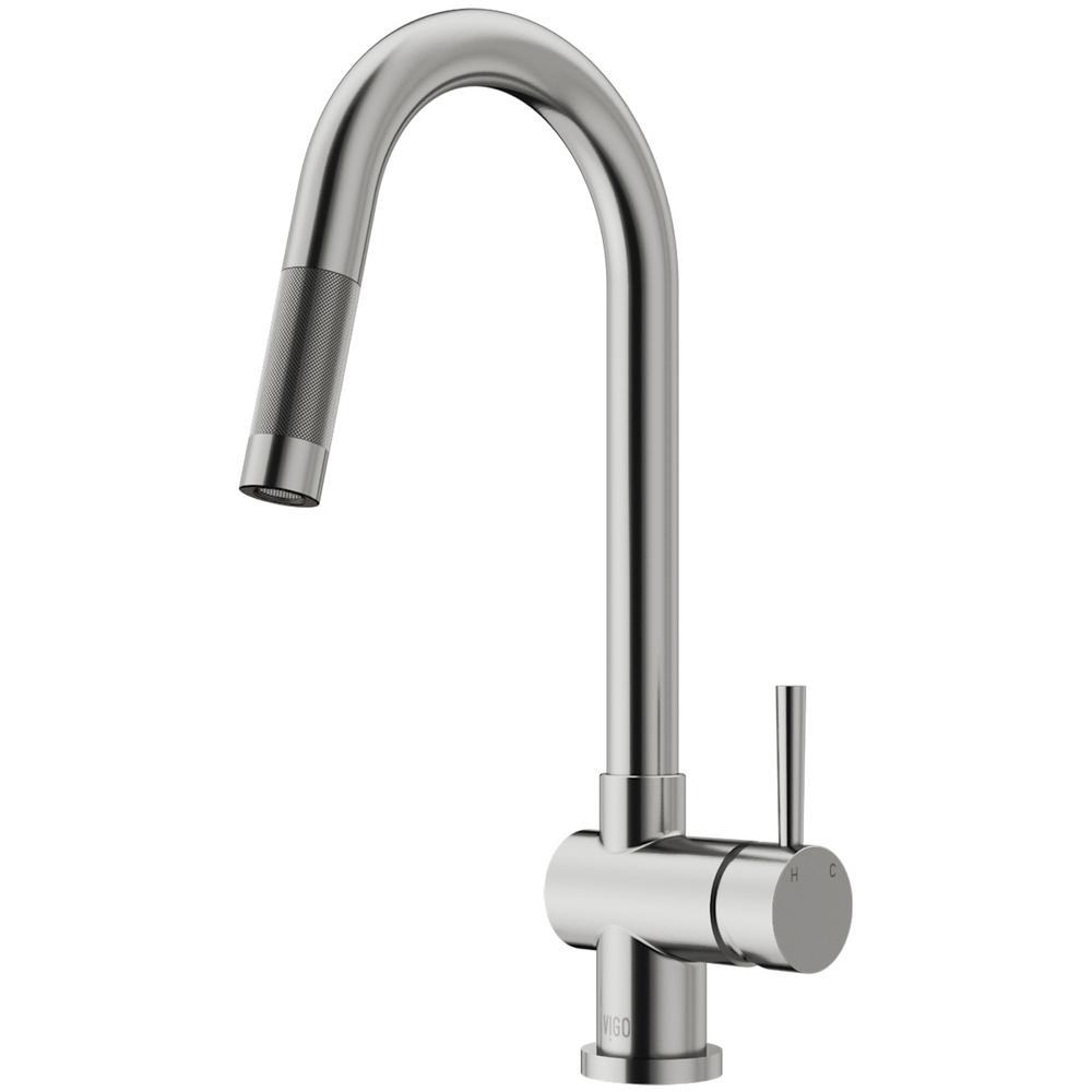 VIGO Gramercy Single-Handle Pull-Down Sprayer Kitchen Faucet in Stainless Steel, Silver was $184.9 now $147.9 (20.0% off)