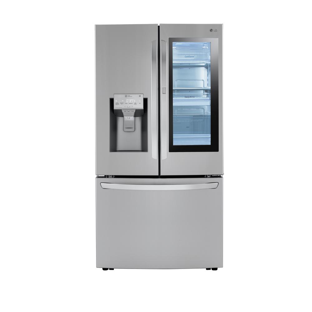 Lg Electronics 24 Cu Ft 3 Door French Door Refrigerator With Craft Ice In Print Proof Stainless Steel Counter Depth