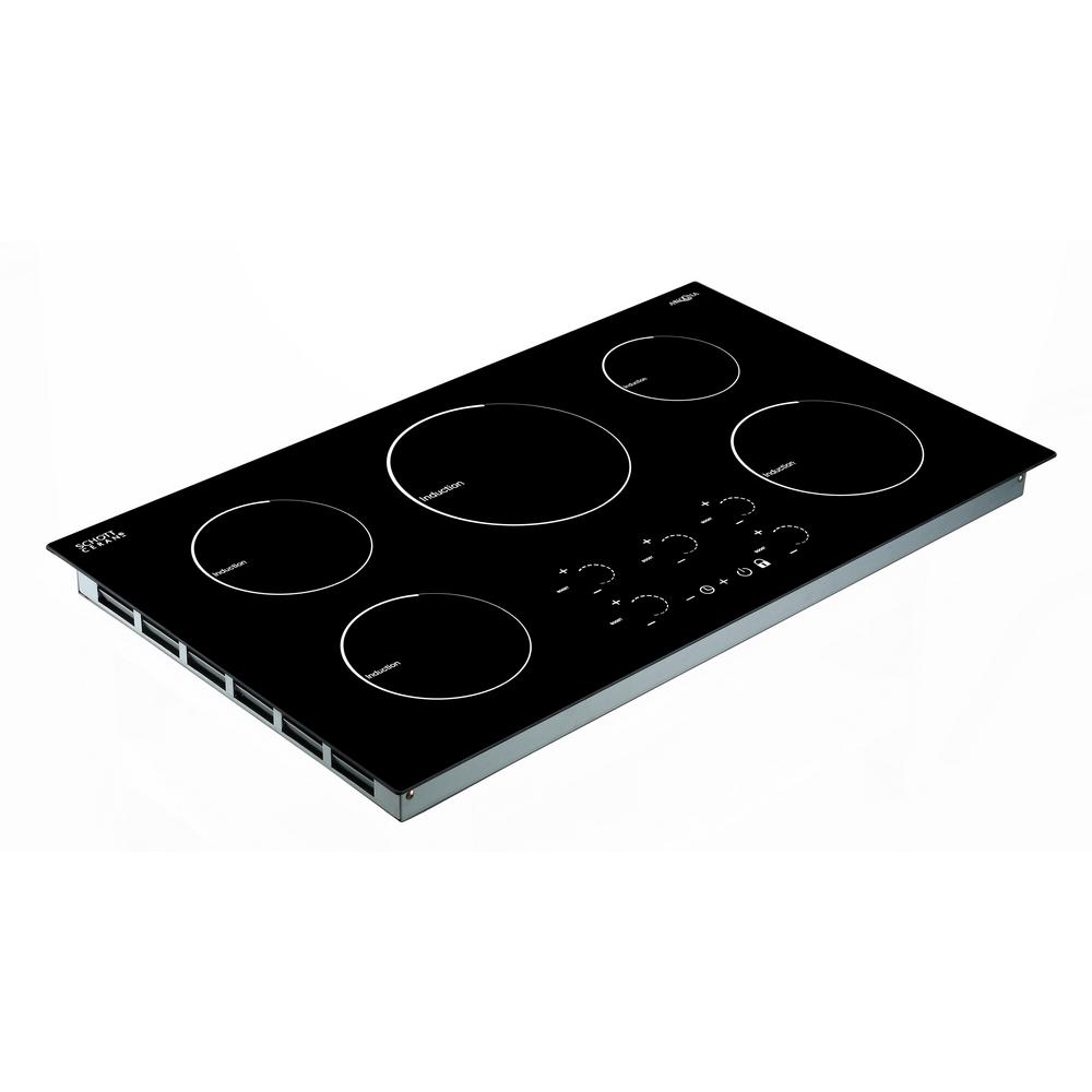 Ancona Radiant 36 In Induction Cooktop In Black With 5 Elements