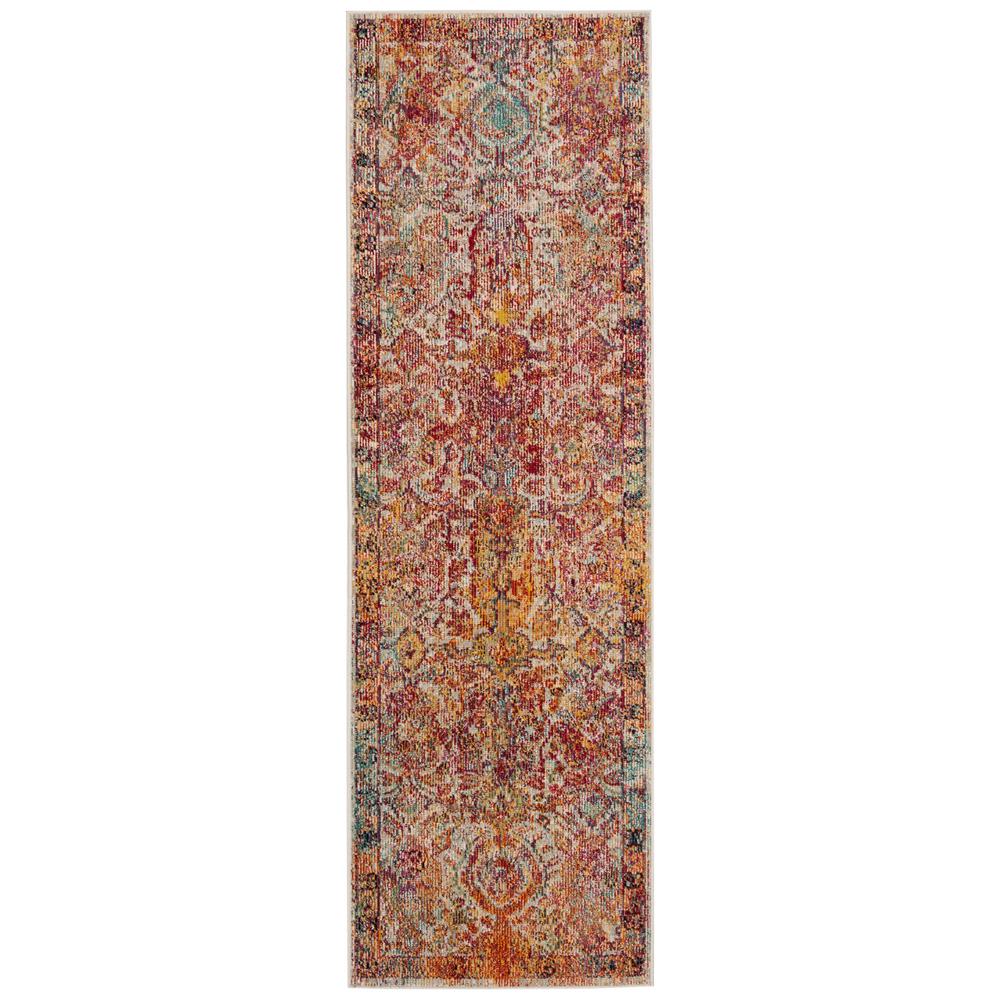 Safavieh Crystal Light Blue/Orange 2 ft. x 11 ft. Runner RugCRS505A