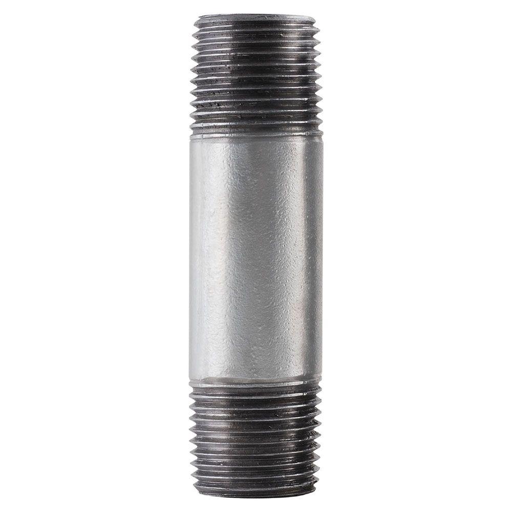 LDR Industries 3/8 in. x 4 in. Galvanized Steel Pipe Nipple309 38X4 The Home Depot