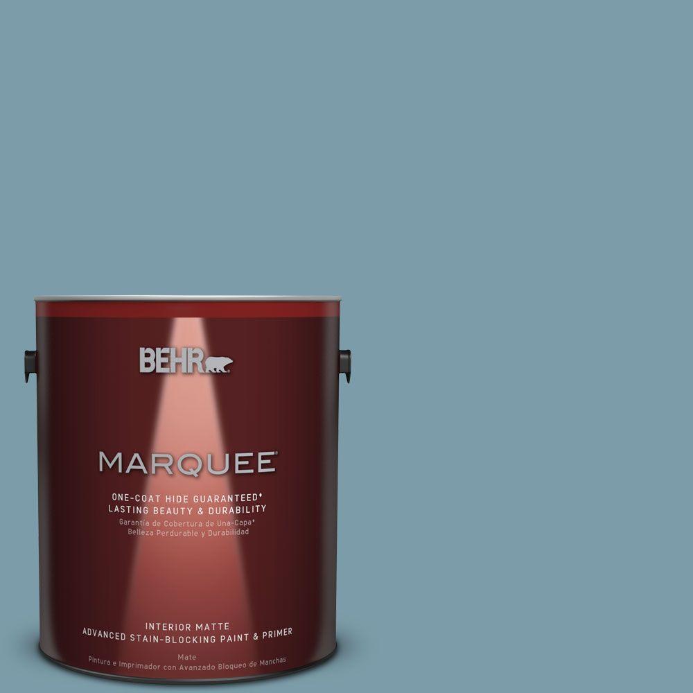 BEHR MARQUEE 1 gal. S4704 Dolphin Blue Matte OneCoat Hide Interior