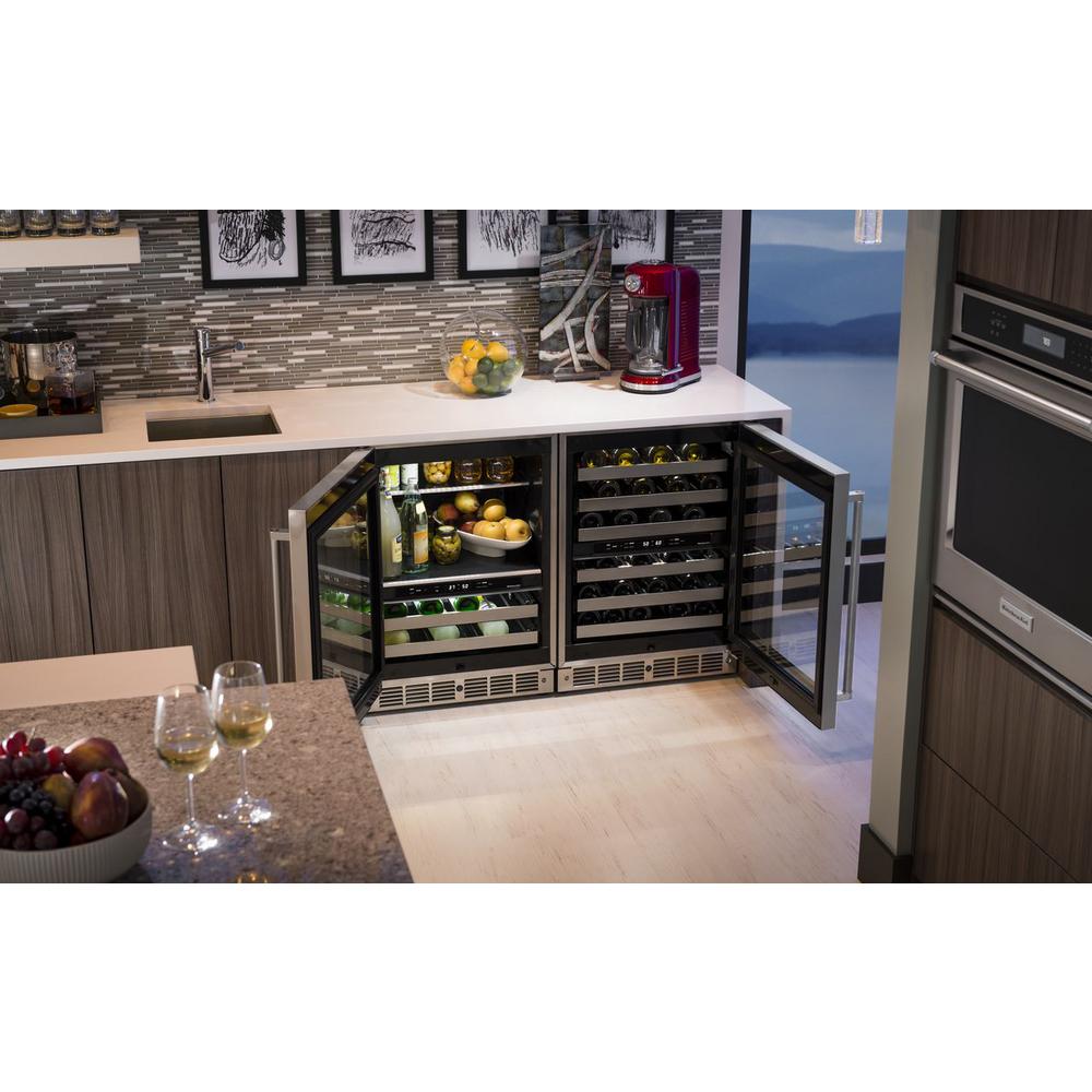 Kitchenaid 24 In Dual Zone 14 Bottle Wine Cooler Kubl304ess The 14 Bottle Wine Cooler Kubl304ess