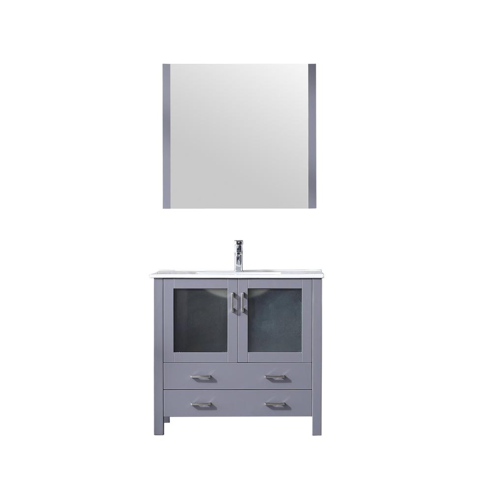 Lexora 24 in. Single Bath Vanity in Dark Grey w/ Integrated Ceramic