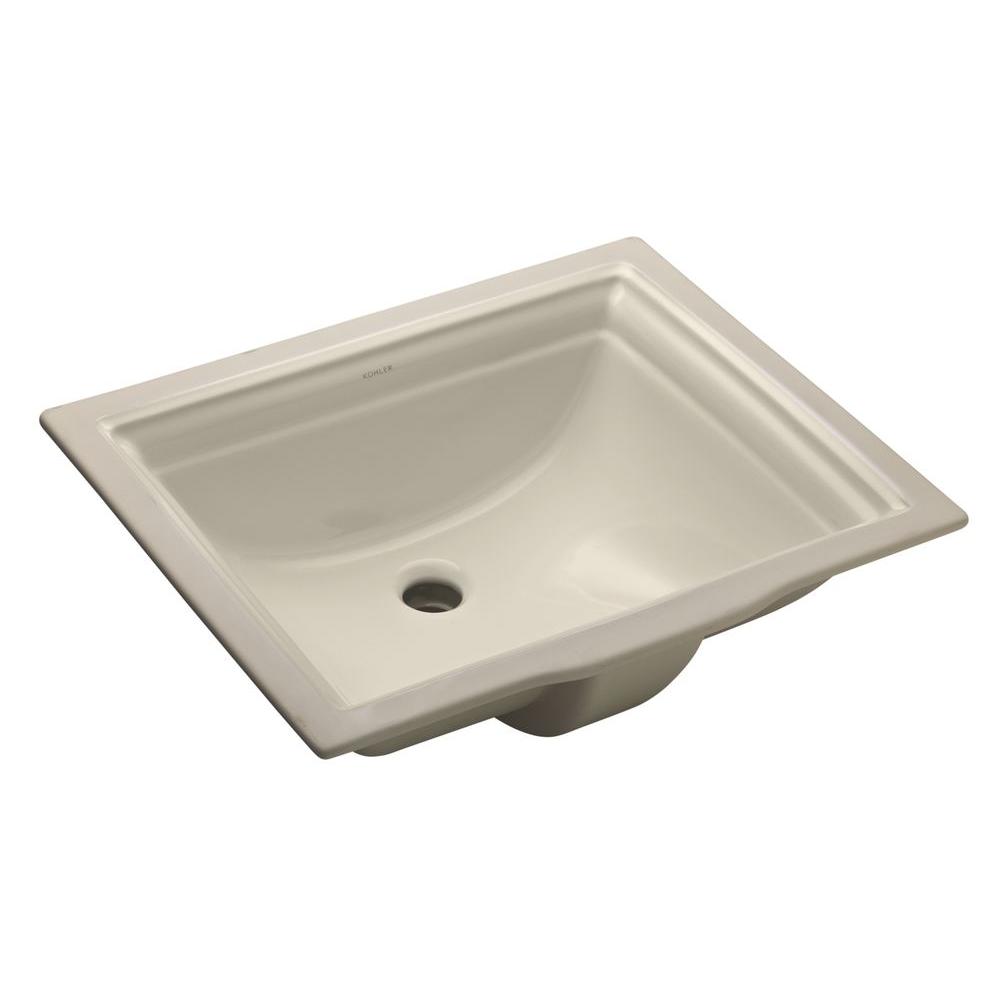 KOHLER Memoirs Vitreous China Undermount Bathroom Sink In Biscuit With   Biscuit Kohler Undermount Bathroom Sinks K 2339 96 64 300 