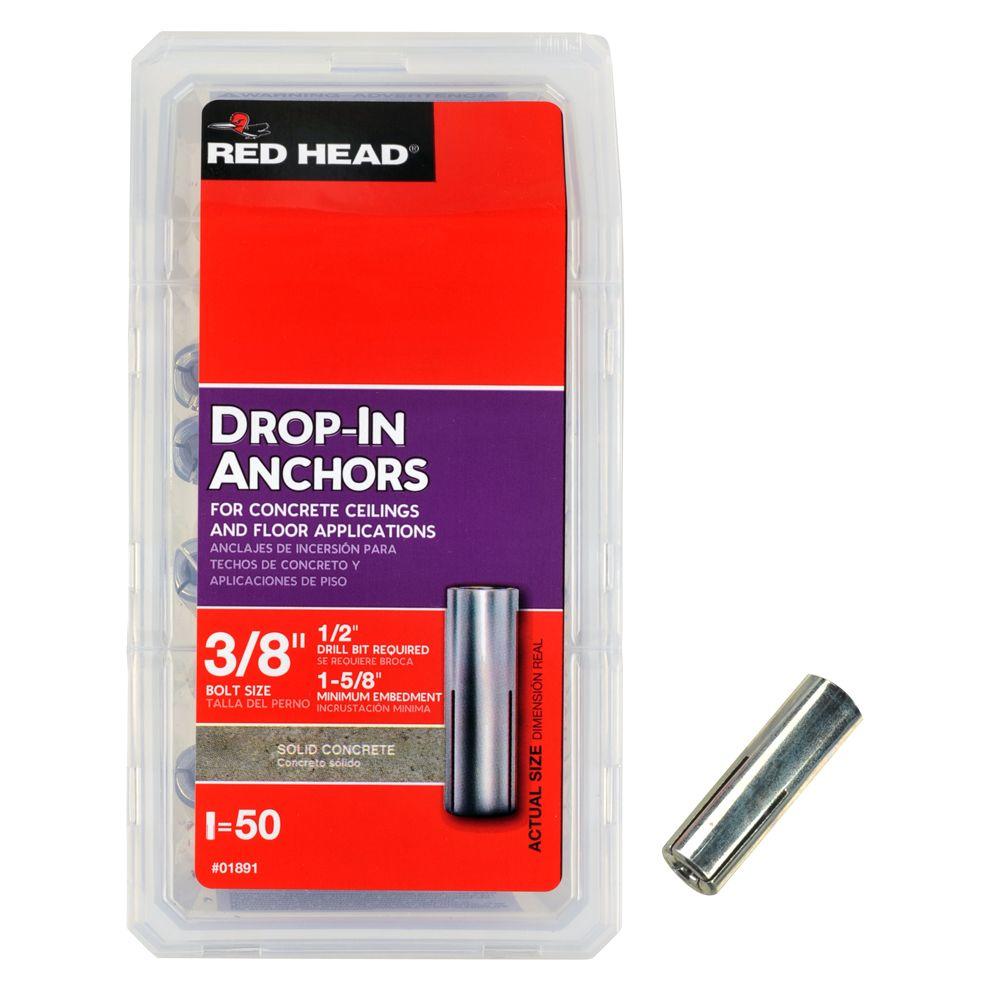 Red Head 3/8 in. x 1-5/8 in. Steel Drop-In Anchors (50 ...