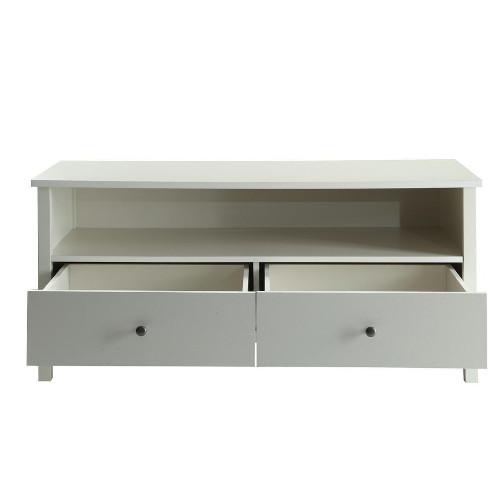 Usl White Mission Tv Stand Sk19211c Pw The Home Depot