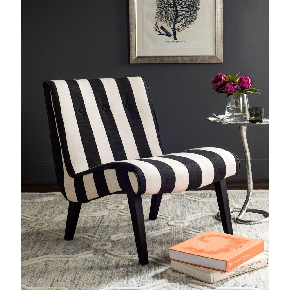 Safavieh Black and White Polyester Accent ChairMCR4552F
