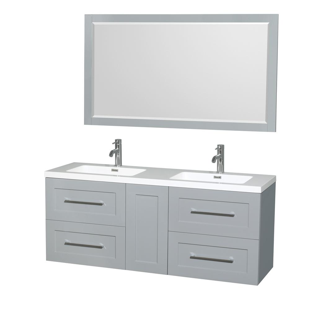 Best Rated Floating 60 Inch Vanities Bathroom Bath D Vanity In Dove Gray With Acrylic