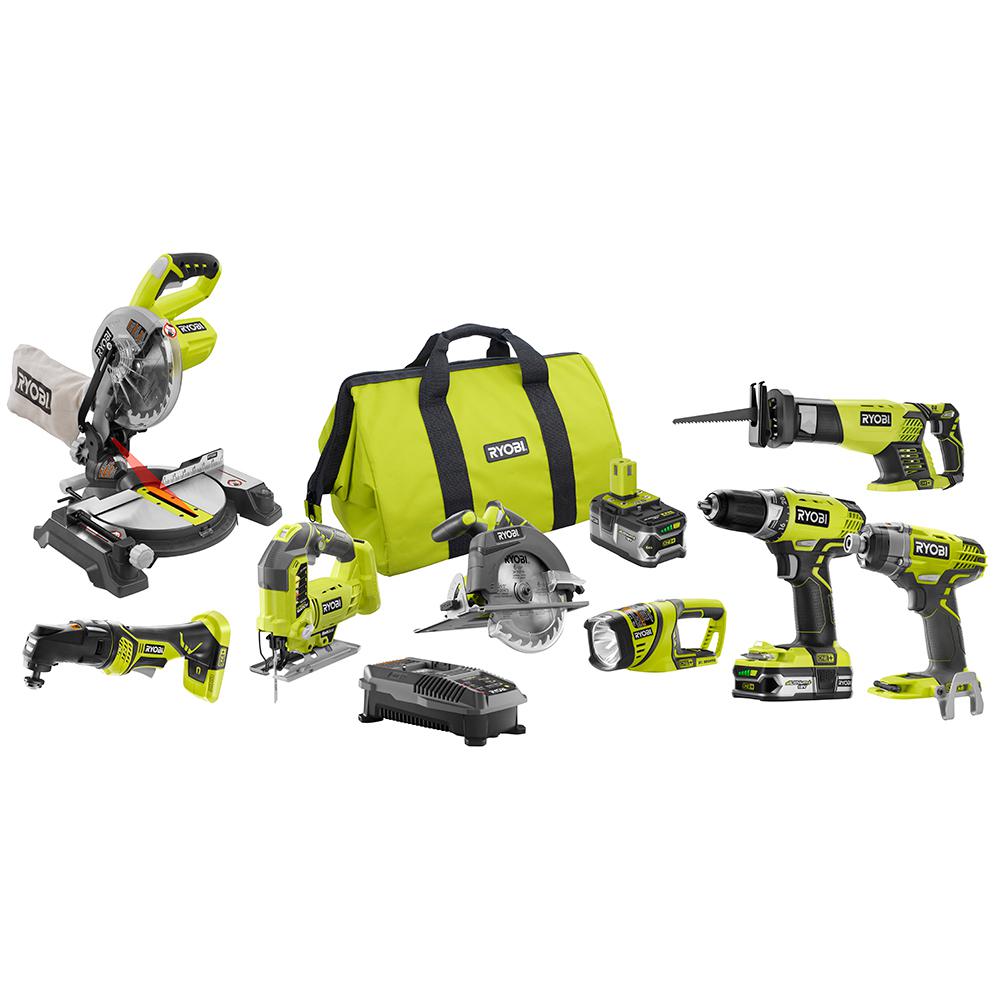 Ryobi tool set included in a furniture Refinisher's Gift Guide for all the tools one needs for repairs and more!