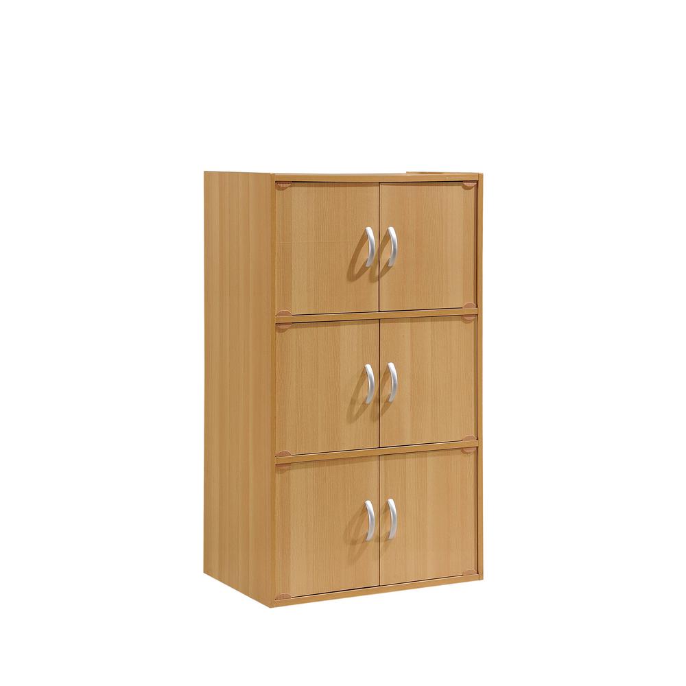 Hodedah 5 Shelf 72 In H Beech Bookcase Hid5wd Beech The Home Depot