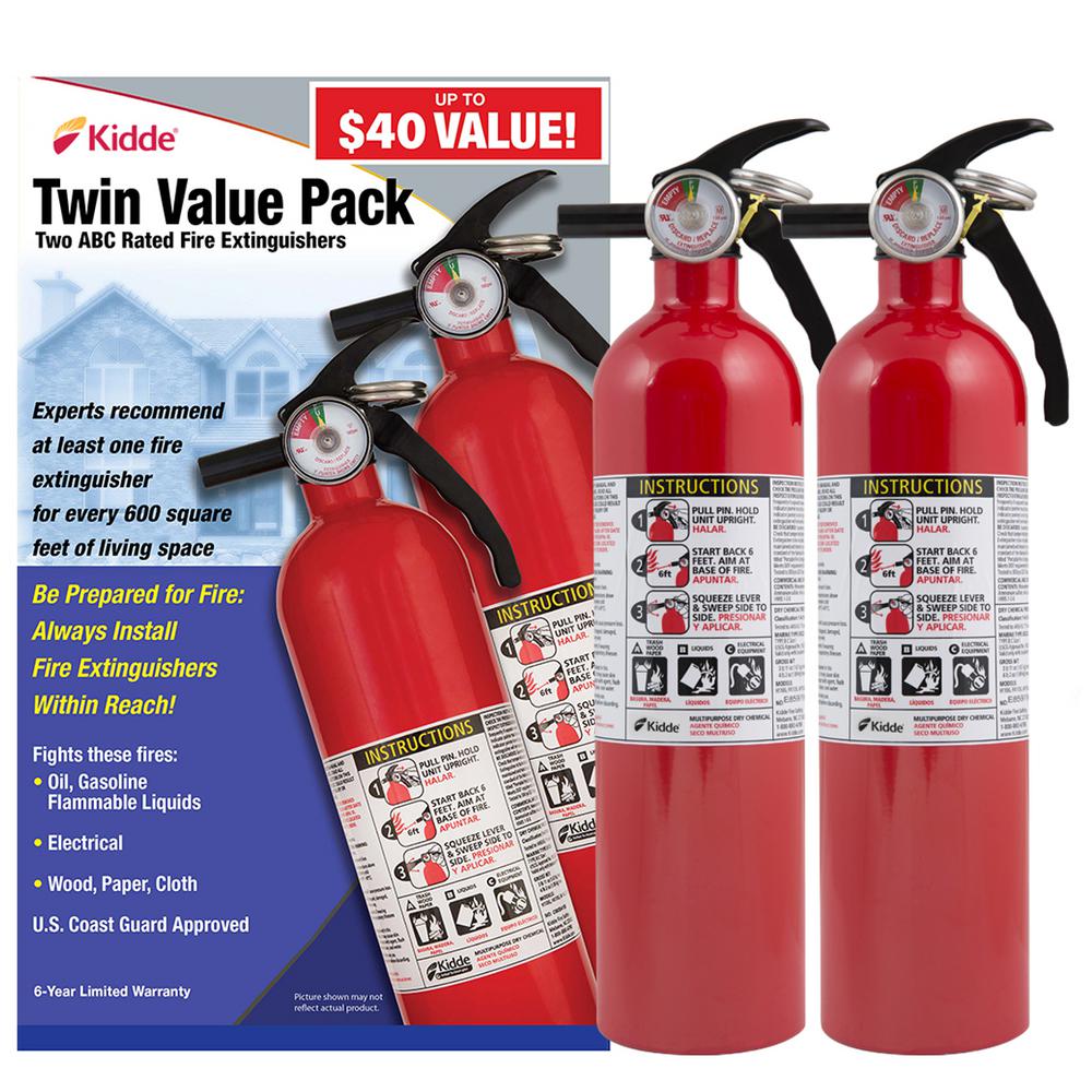 2 Pack Kidde Fire Extinguisher For Home 1 A:10 B:C