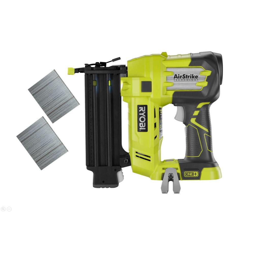 Cordless Electric Ryobi 0 Finishing Nailers Nail Guns 18 Volt One Lithium Ion Cordless Airstrike Gauge Brad Nailer Tool