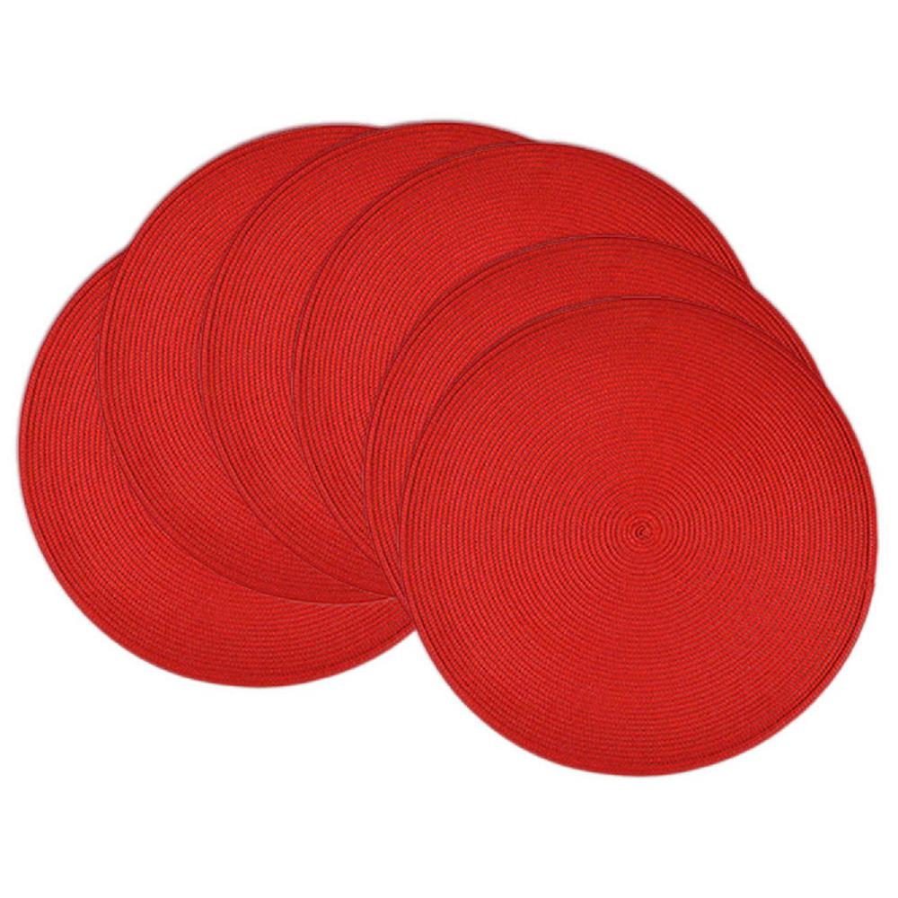 Design Imports Red Round Woven Placemat (Set of 6)CAMZ76069 The Home