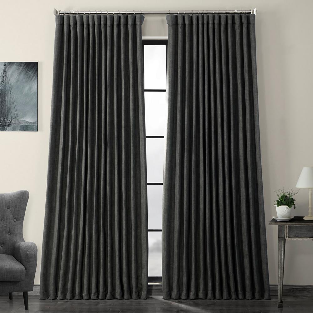 Exclusive Fabrics Furnishings Dark Gravel Green Faux Linen Extra