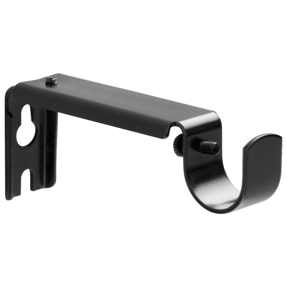 3/4 in. Cafe Curtain Rod Bracket in Black (2-Pack)-186915 - The Home Depot