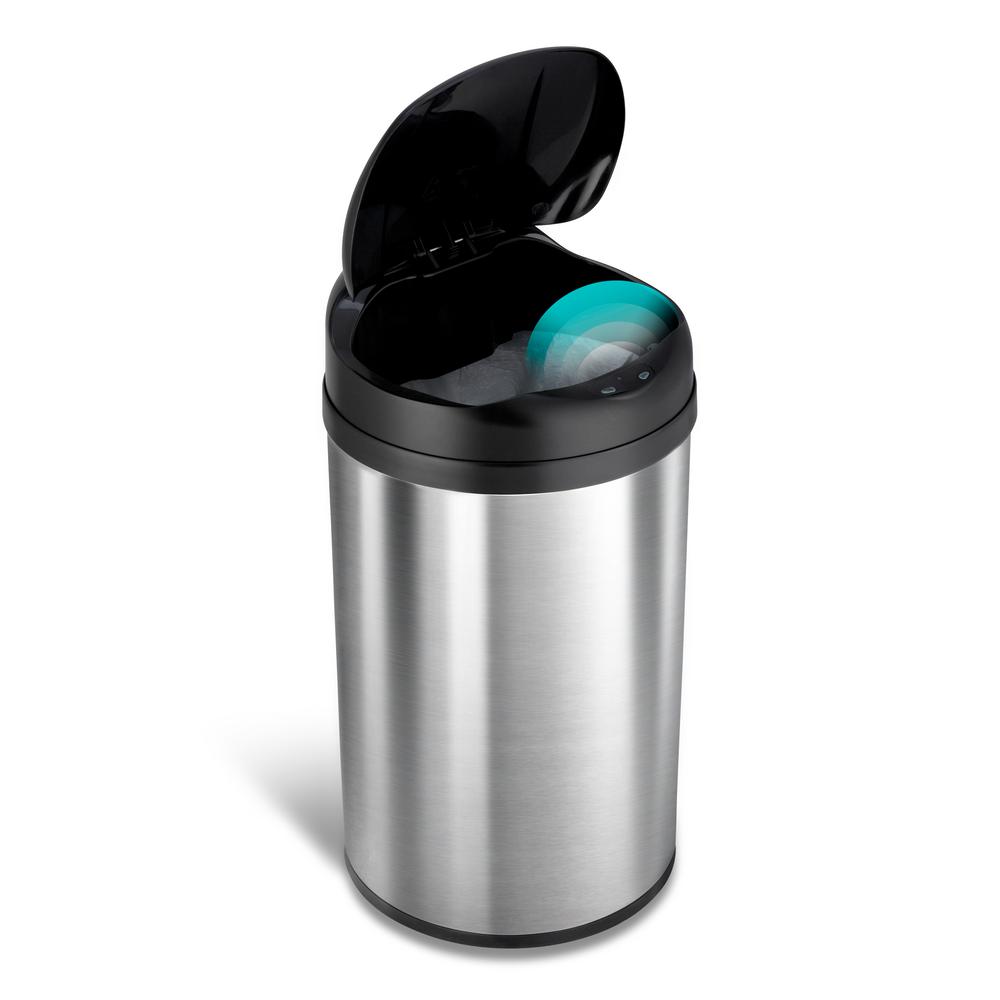 UPC 891946001035 product image for 10.9 Gal. Stainless Steel Touchless Sensor Trash Can, Silver Metallic | upcitemdb.com