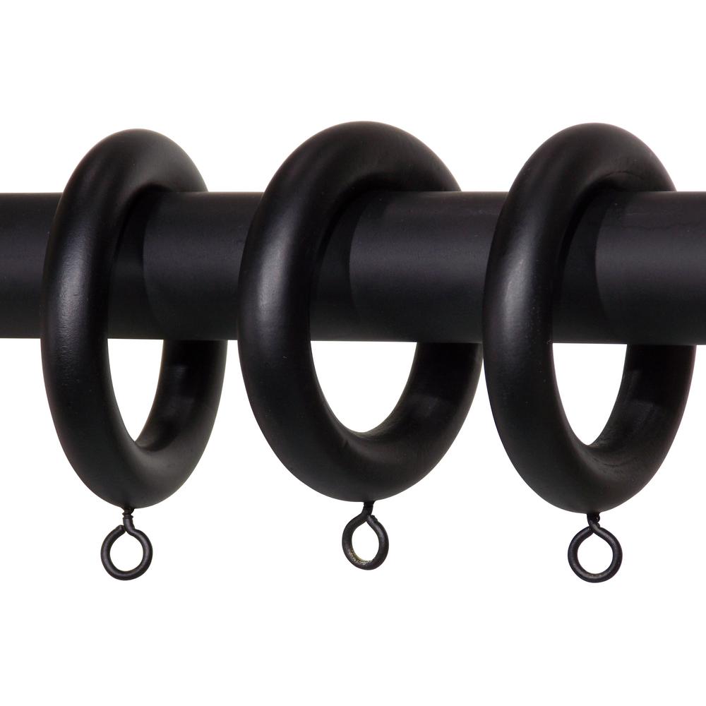 Classic Home 1 3 8 In Black Silk Wood Rings Set Of 7