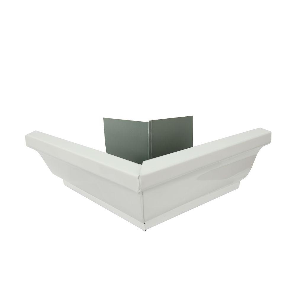 Amerimax Home Products 5 in. KStyle White Aluminum 80 Degree Outside
